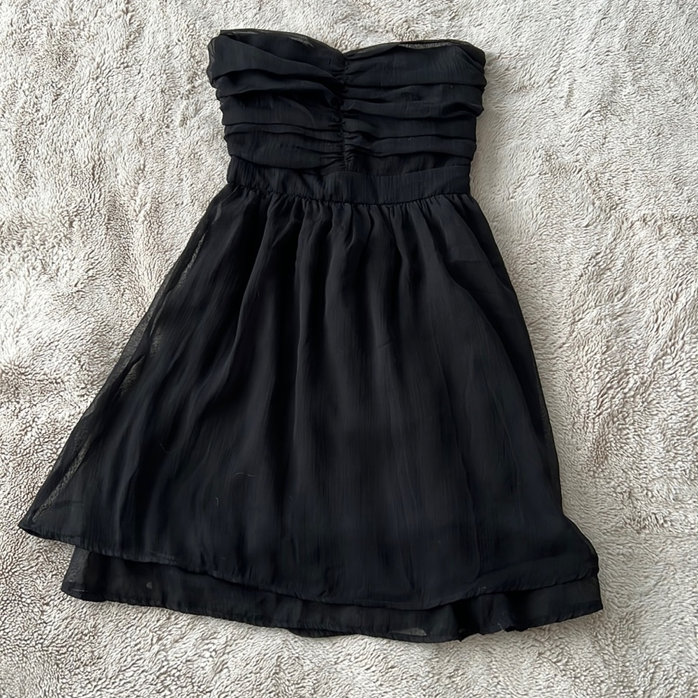 Mango Black Strapless Dress